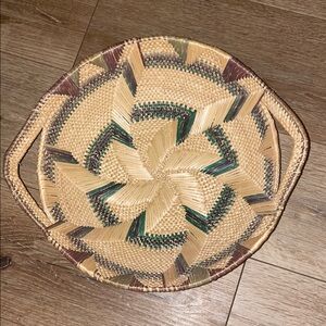 African Soe Tray Handmade Woven Sea Grass Basket 14 x 3